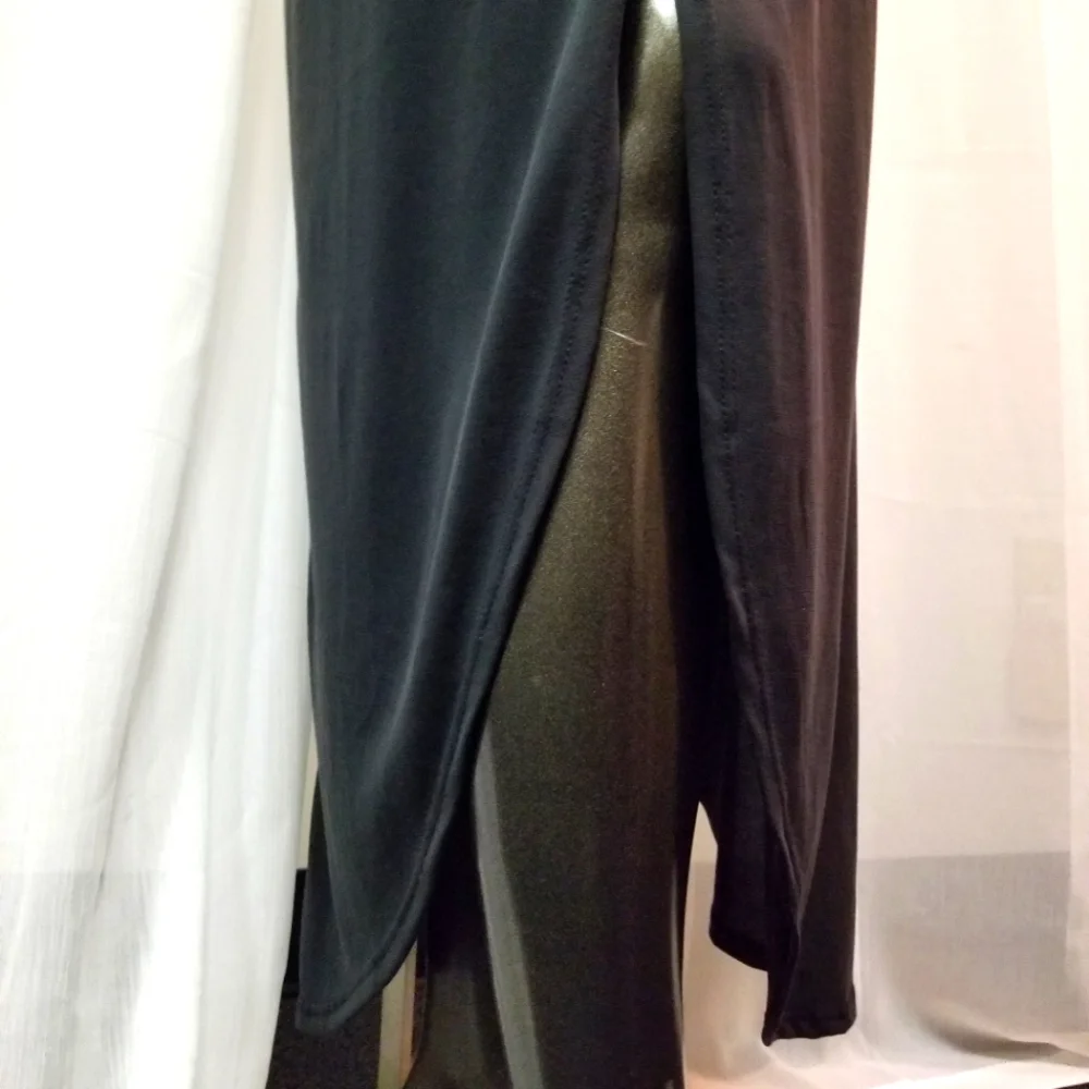 Transitional Black Maxi Dress with Side Slits - Picture 3 of 16